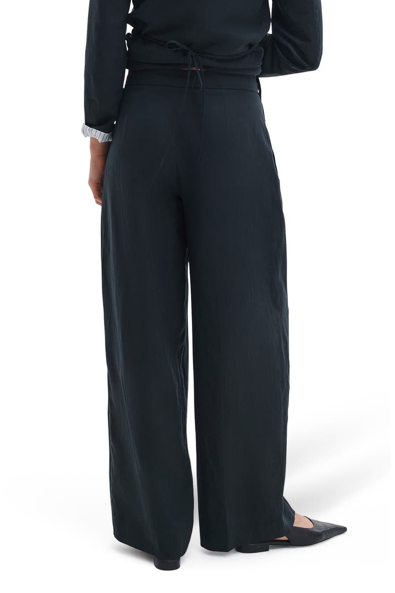 Chappell High Waist Wide Leg Pleat Pants, Alternate, color, BLACK