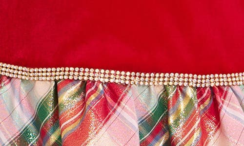 Iris & Ivy Kids' Long Sleeve Velvet & Plaid Dress In Multi