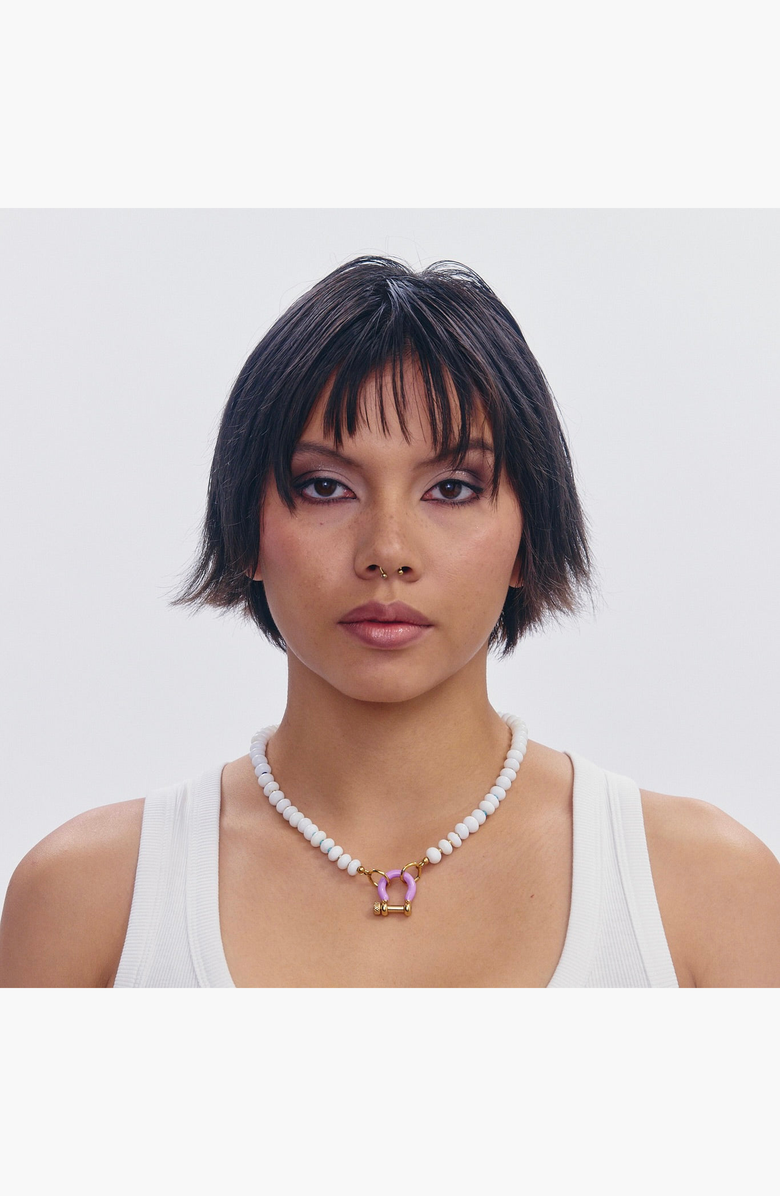 SHOP SPICY DAN Poppi Gender Inclusive Opal Necklace, Alternate, color, Ivory