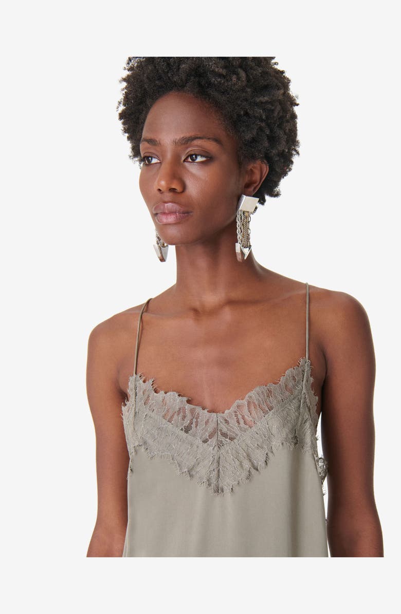 IRO Bailar Silk Dress, Alternate, color, Olive Green