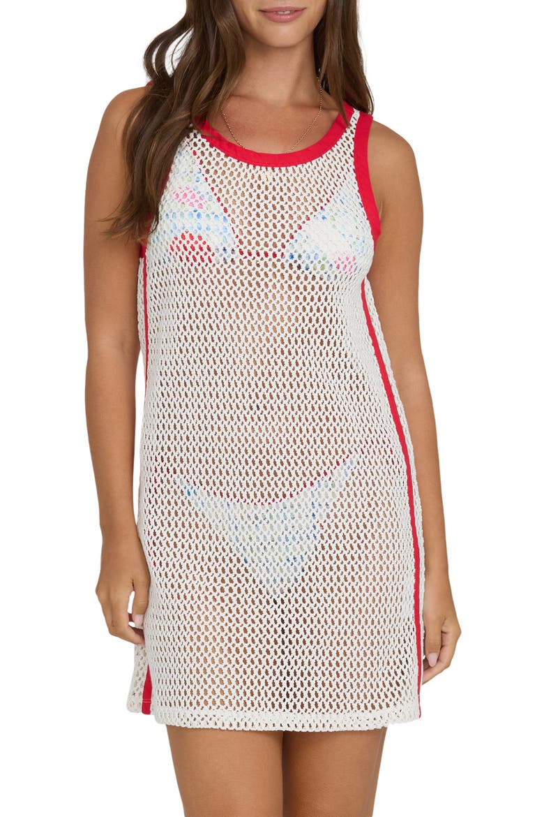Lottie Hall You're A Star Open Stitch Minidress, Main, color, SALT CRYSTAL