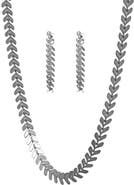 Bearfruit Jewelry Elara Chevron Necklace & Earring Set Trendy Statement