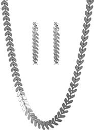 Bearfruit Jewelry Elara Chevron Necklace & Earring Set Trendy Statement