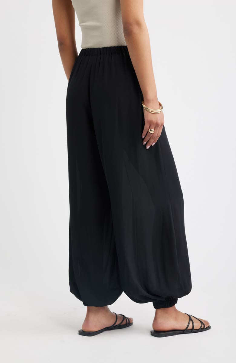 Open Edit Tie Waist Balloon Pants, Alternate, color, Black