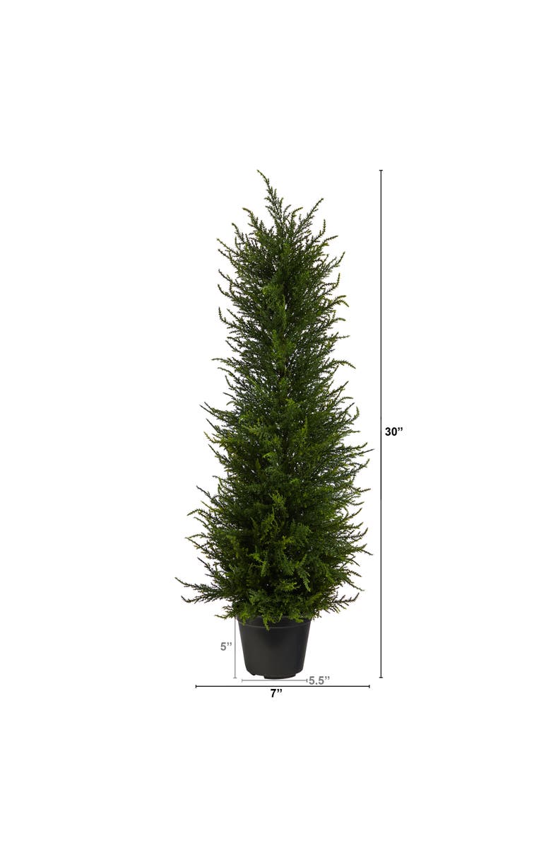 NEARLY NATURAL 2.5-ft Cypress Artificial Tree UV Resistant, Alternate, color, Green