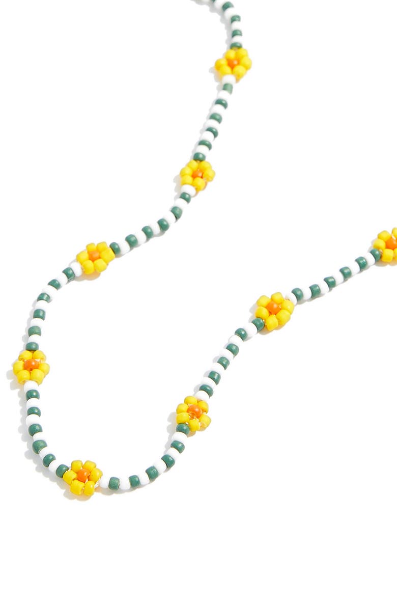 Madewell Striped Seed Bead Daisy Choker Necklace, Alternate, color, 