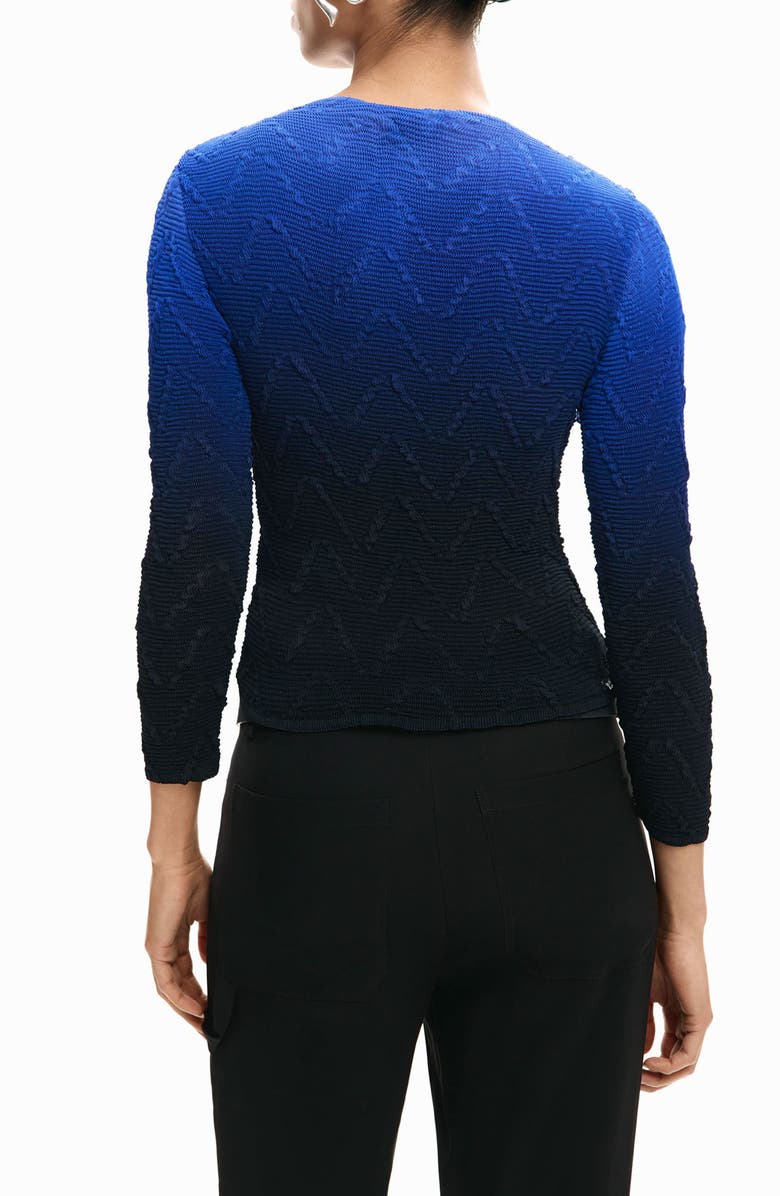 Desigual Ombré Texture Knit Top, Alternate, color, Klein Blue