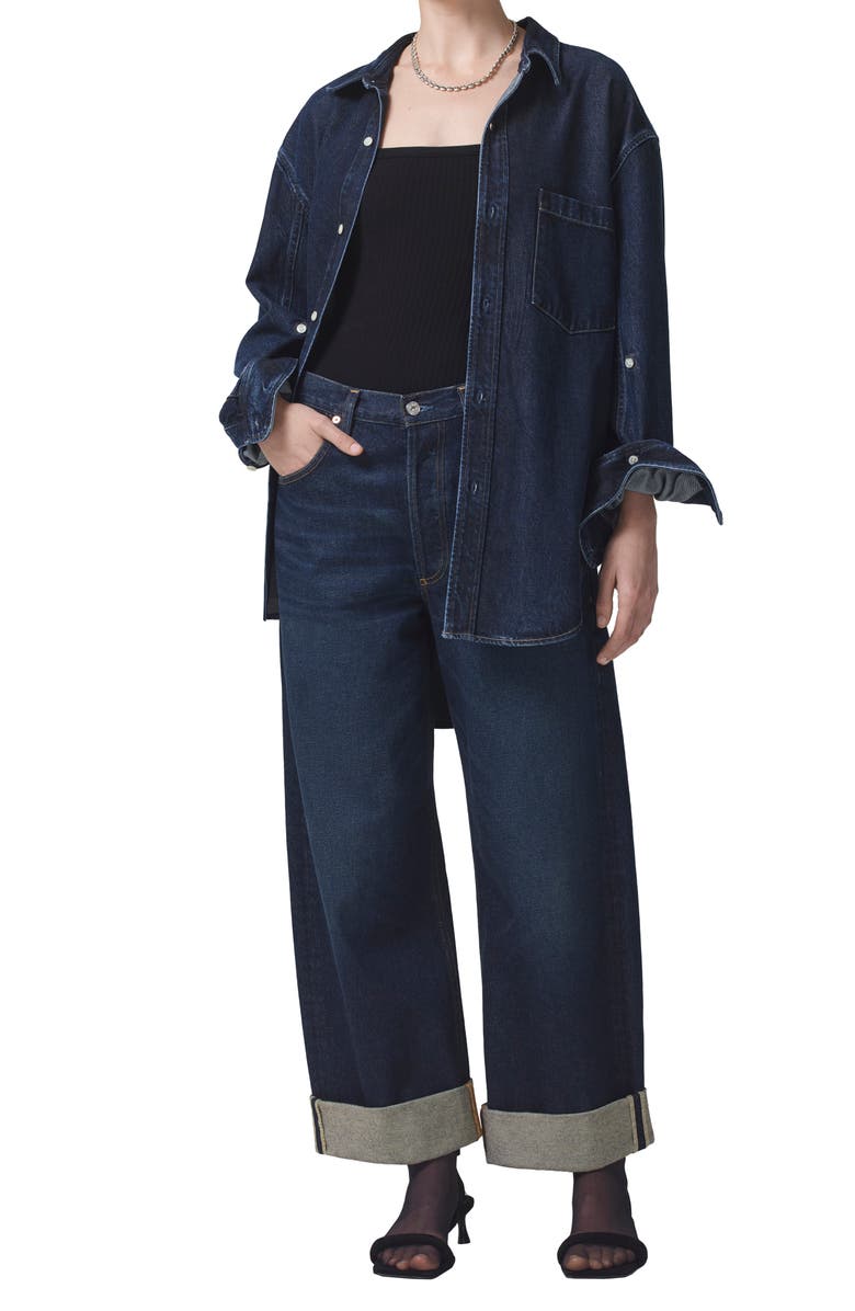 Citizens of Humanity Ayla Cuffed Super High Waist Crop Baggy Jeans, Alternate, color, 