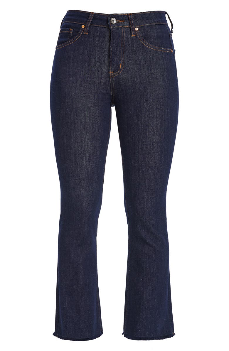 Bayeas Raw Hem Mid Rise Ankle Straight Leg Jeans, Alternate, color, Dark Blue