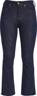 Bayeas Raw Hem Mid Rise Ankle Straight Leg Jeans