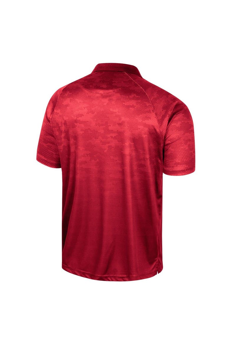 Men's Colosseum Scarlet Ohio State Buckeyes Honeycomb Raglan Polo, Alternate, color, Scarlet