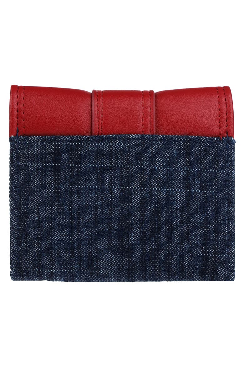 Charm Drop Mixed Media Wallet, Alternate, color, DARK DENIM