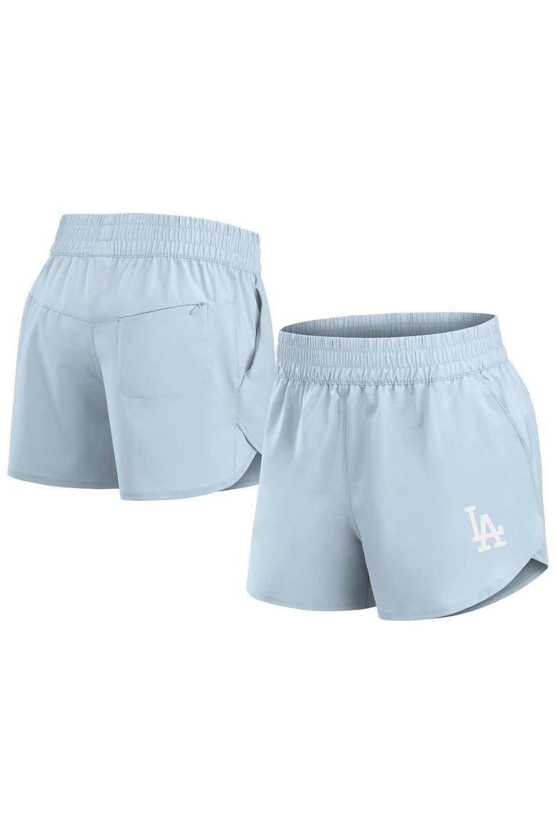 Women's Fanatics Light Blue Los Angeles Dodgers Studio Woven Vibe Shorts, Alternate, color, Light Blue