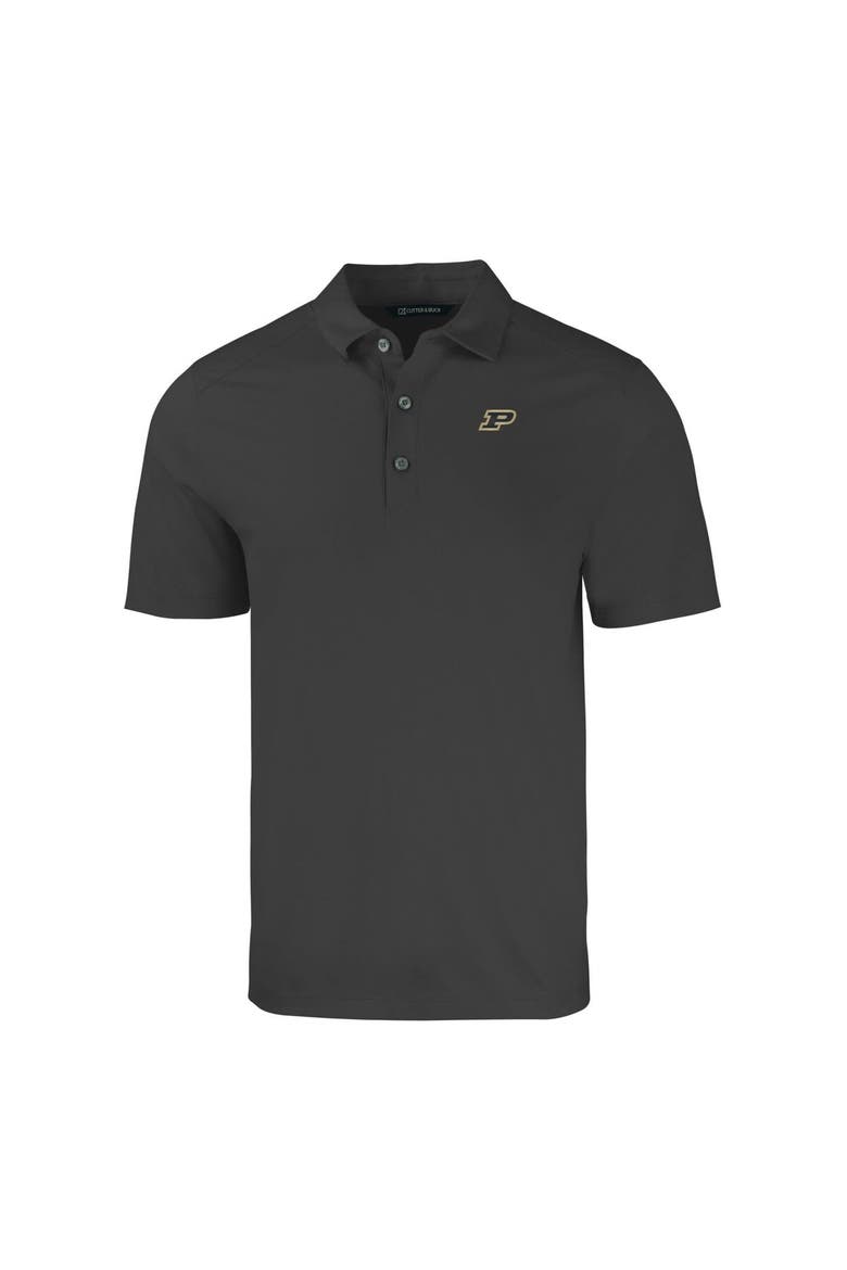 Men's Cutter & Buck Heather Black Purdue Boilermakers Big & Tall Forge Eco Stretch Recycled Polo, Alternate, color, Heather Black