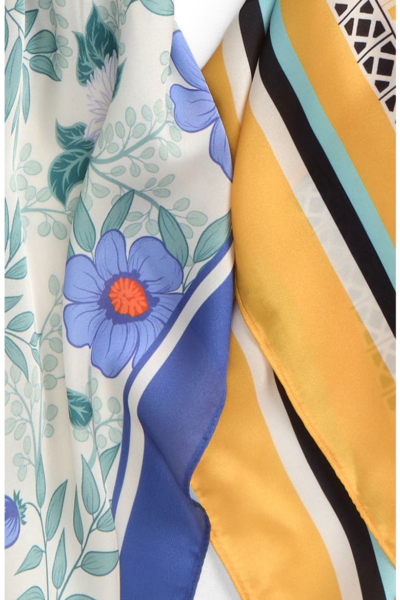 4-Piece Scrunchie & Square Scarf Set, Alternate, color, YELLOW COMBO