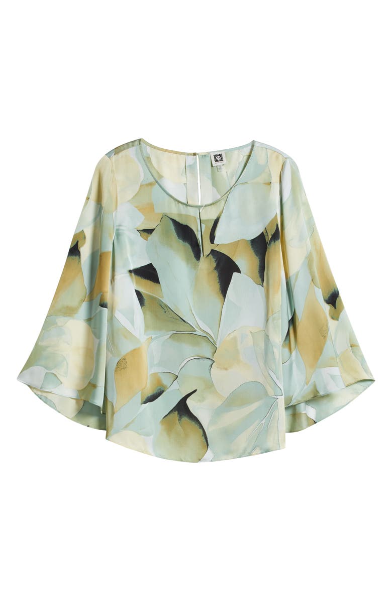 Anne Klein Abstract Print Flutter Bell Long Sleeve Top, Alternate, color, 