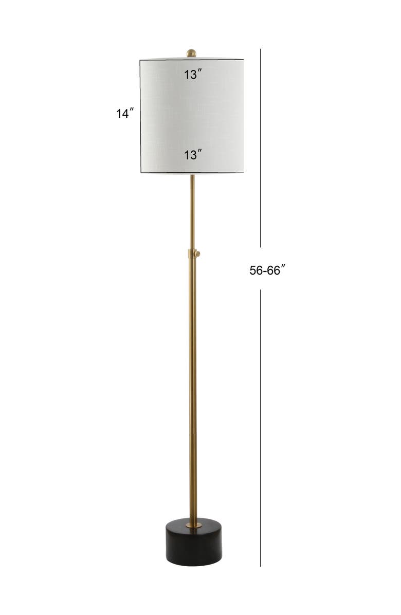 JONATHAN Y Crosby 66" Adjustable Height Metal LED Floor Lamp, Brass/Black Marble, Alternate, color, Brass Gold/Black