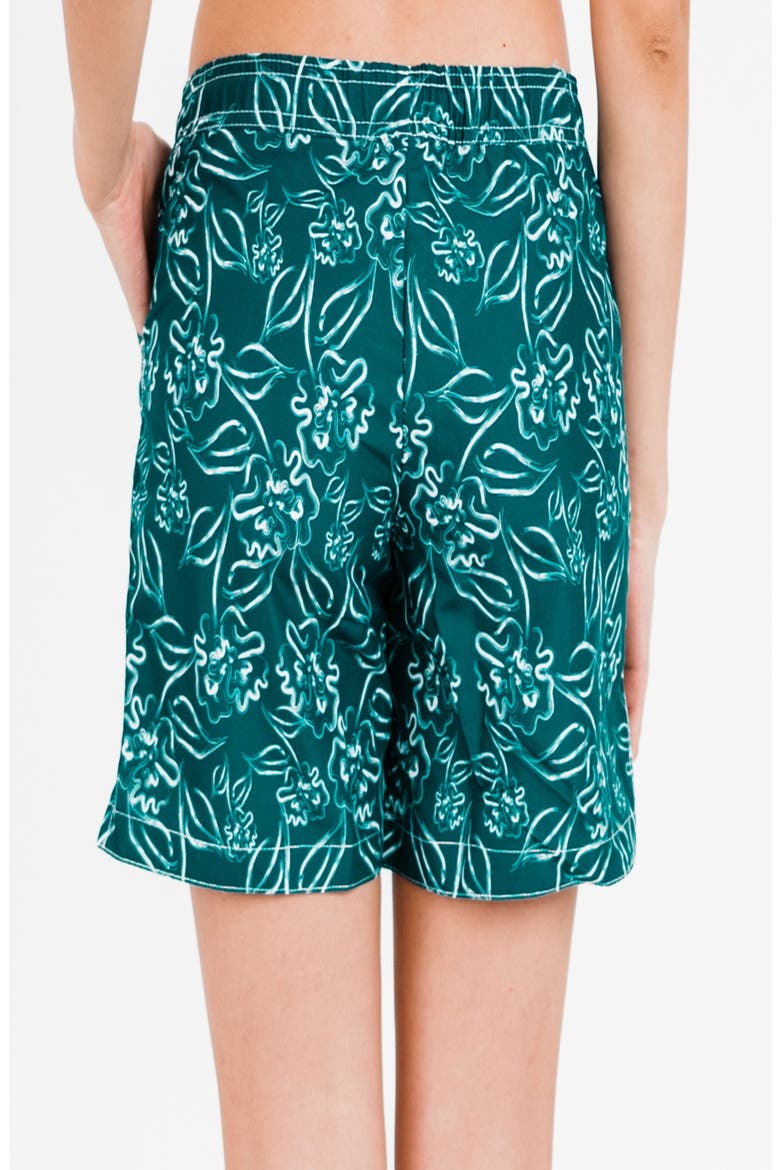 7" Board Shorts, Alternate, color, Dark Jade Blooms