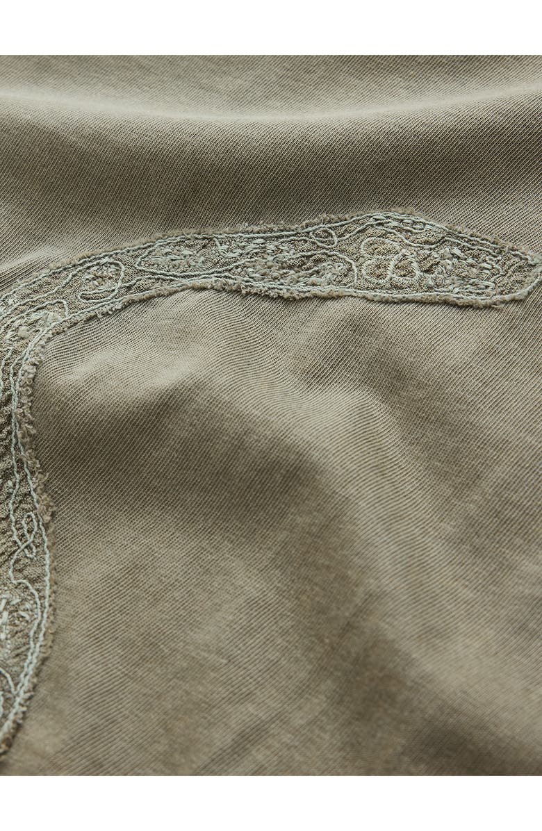 John Varvatos Snake Embroidered Organic Cotton T-Shirt, Alternate, color, Lichen Green