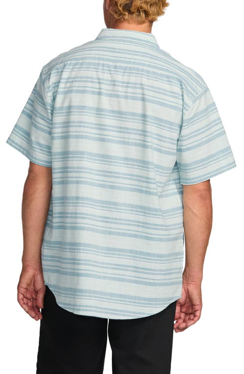 Billabong All Day Stripe Short Sleeve Button-up Shirt In Blue