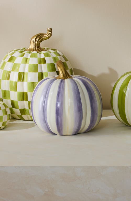 Mackenzie-childs Mackenzie Childs Violet Stripe Pumpkin Decoration In Purple