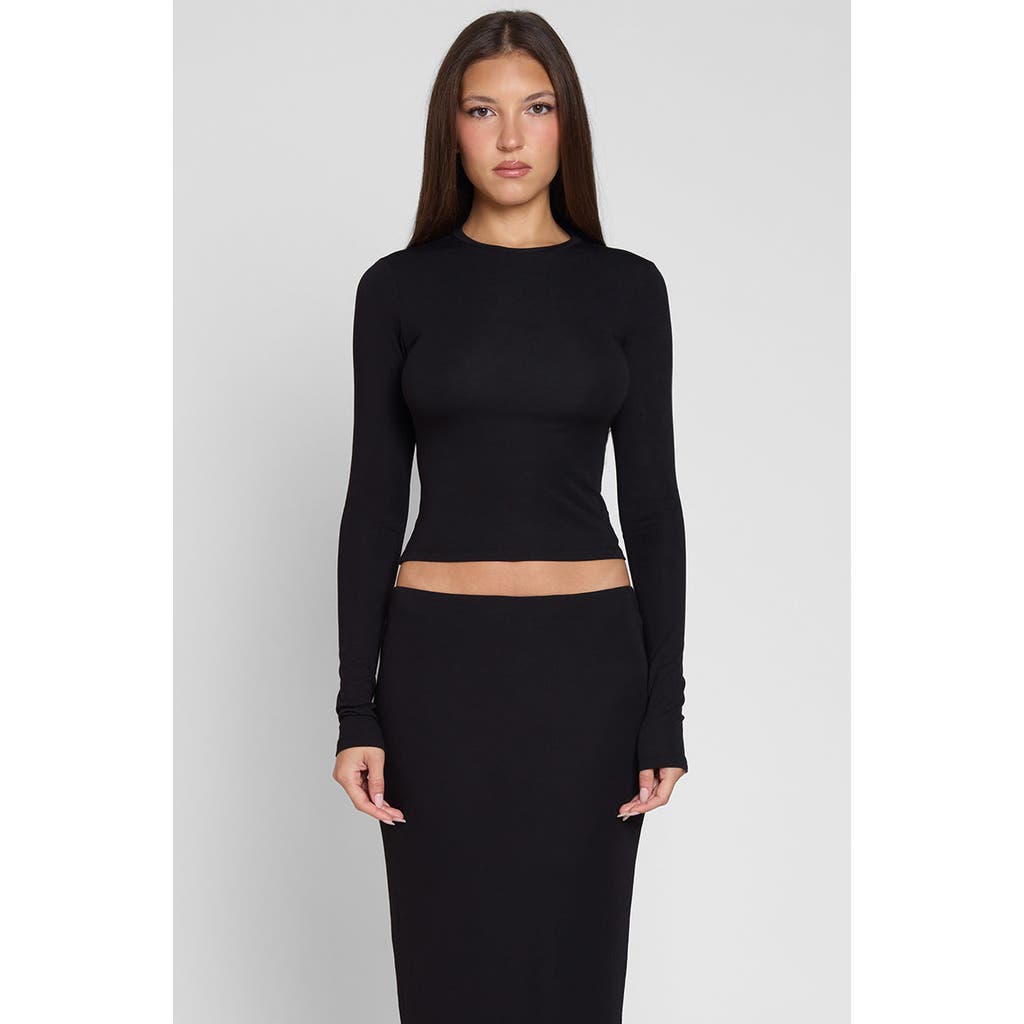 Leau Everyday Jersey Long Sleeve Top In Black