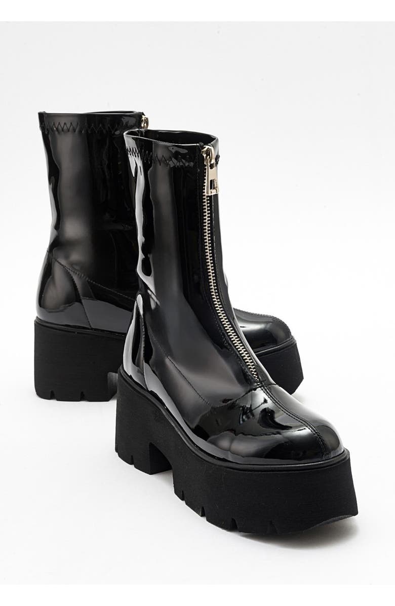 Prologue Shoes Ovil Platform Zip Boot, Main, color, Black Patent
