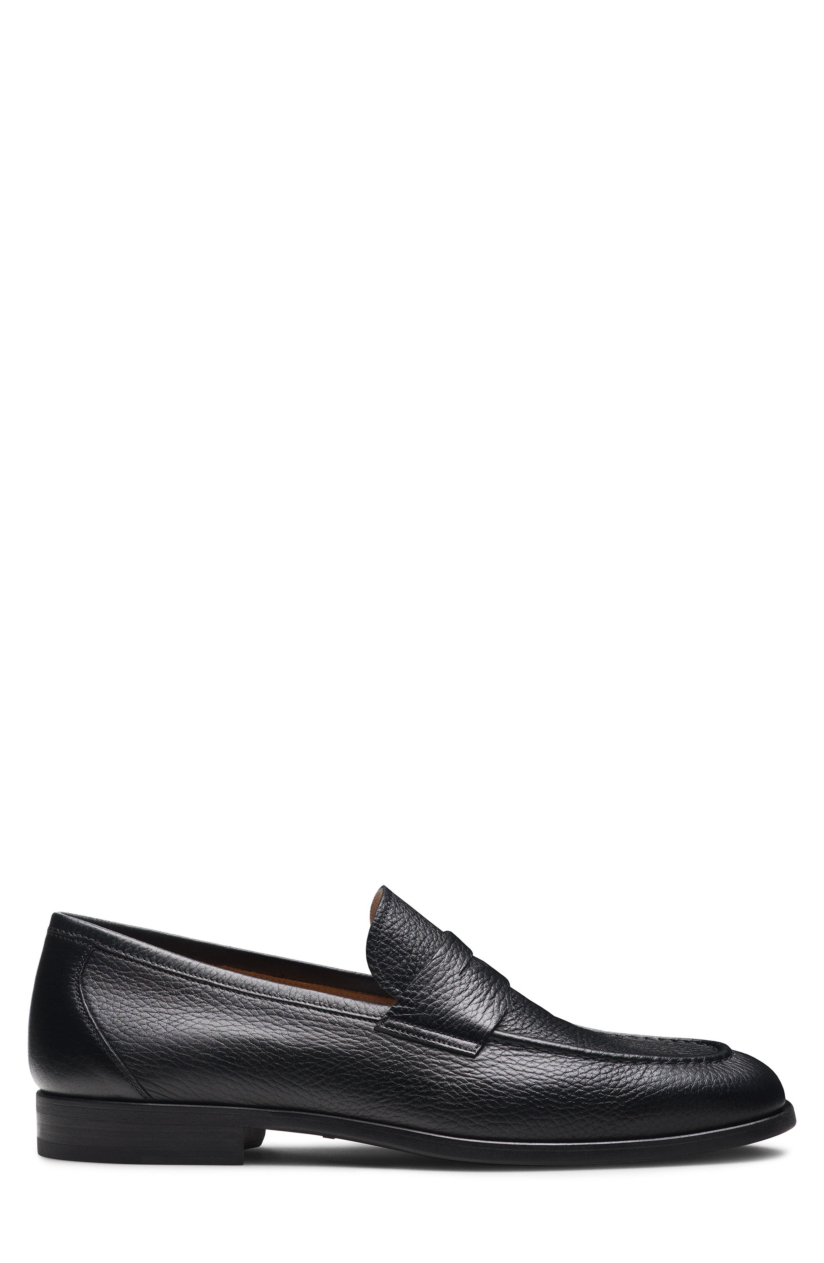 Magnanni Magico Penny Loafer, Alternate, color, Black Pebbled