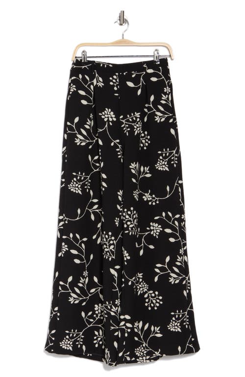 Bobeau Lyra Crepe Wide Leg Pants In Black