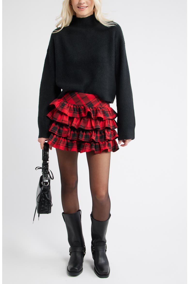 Oversize Cozy Mock Neck Sweater, Alternate, color, BLACK