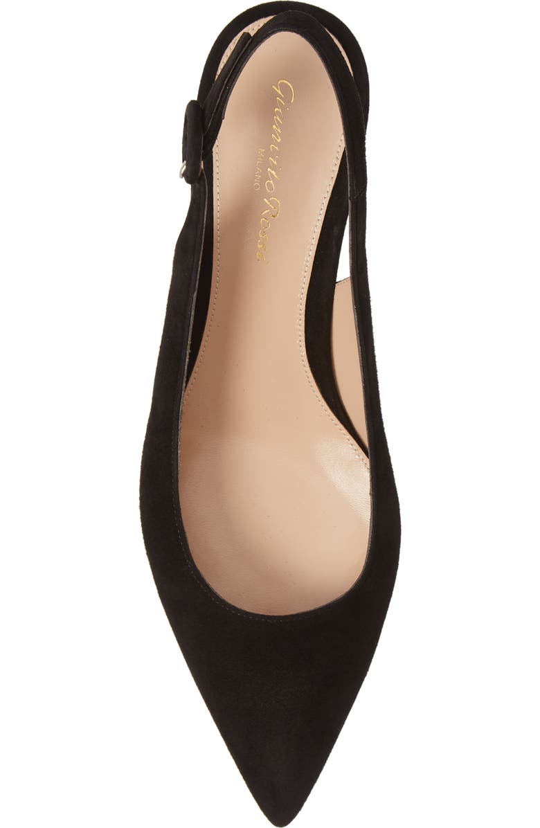 Gianvito Rossi Buckle Pointed Toe Slingback Pump, Alternate, color,