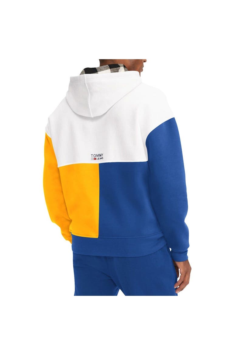 Men's Tommy Jeans White/Royal Golden State Warriors Andrew Split Pullover Hoodie, Alternate, color, White