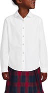 Lands' End Girls Long Sleeve Peter Pan Collar Broadcloth Shirt