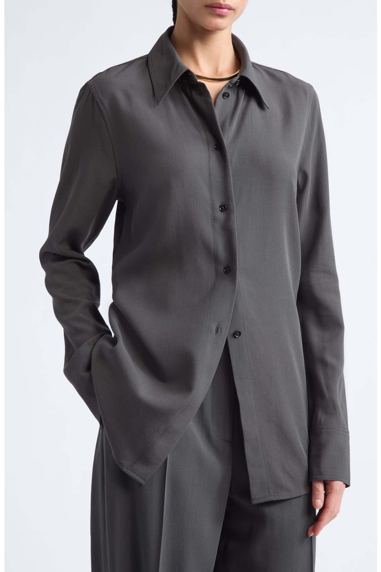 Lightweight Button-Up Shirt, Main, color, WASHED BLACK