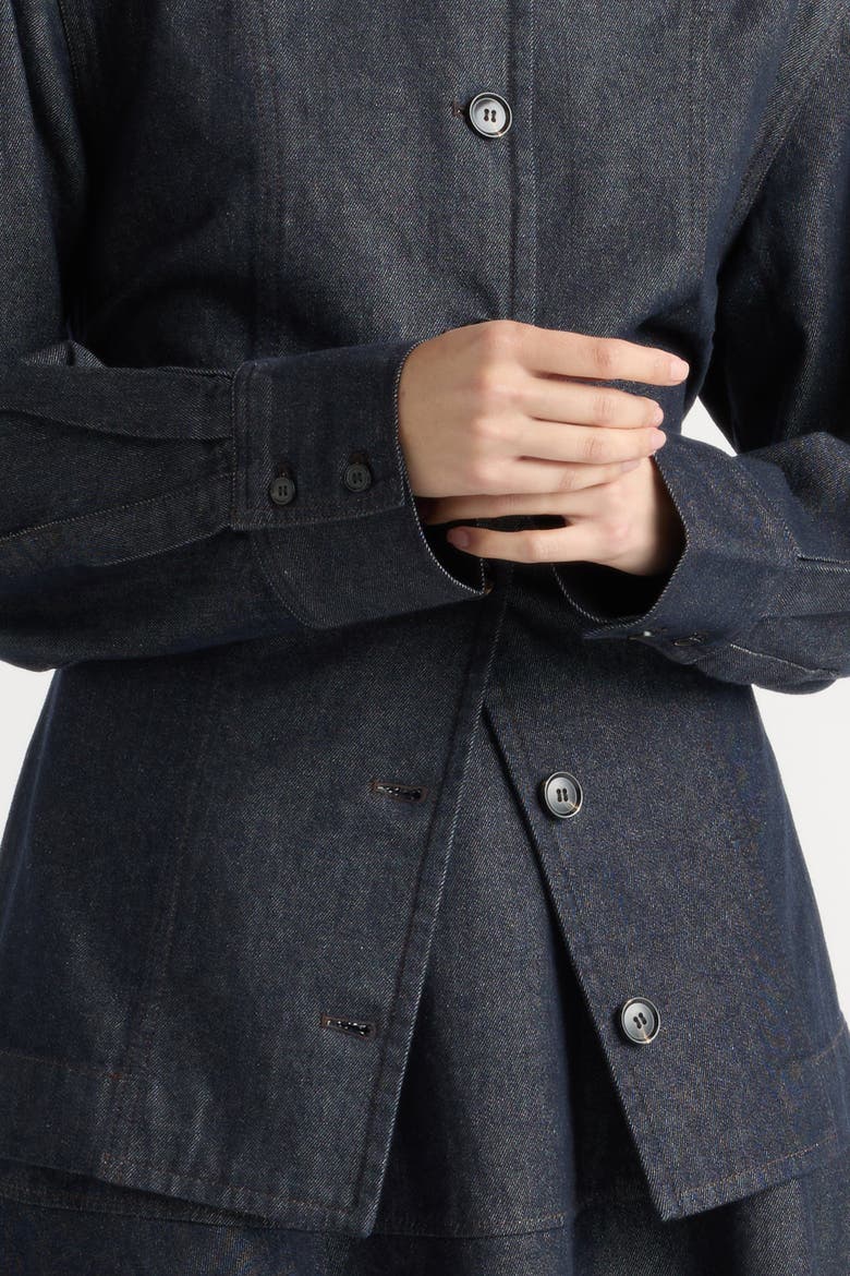 Emerson Cinch-Waist Denim Jacket, Alternate, color, Dark Indigo
