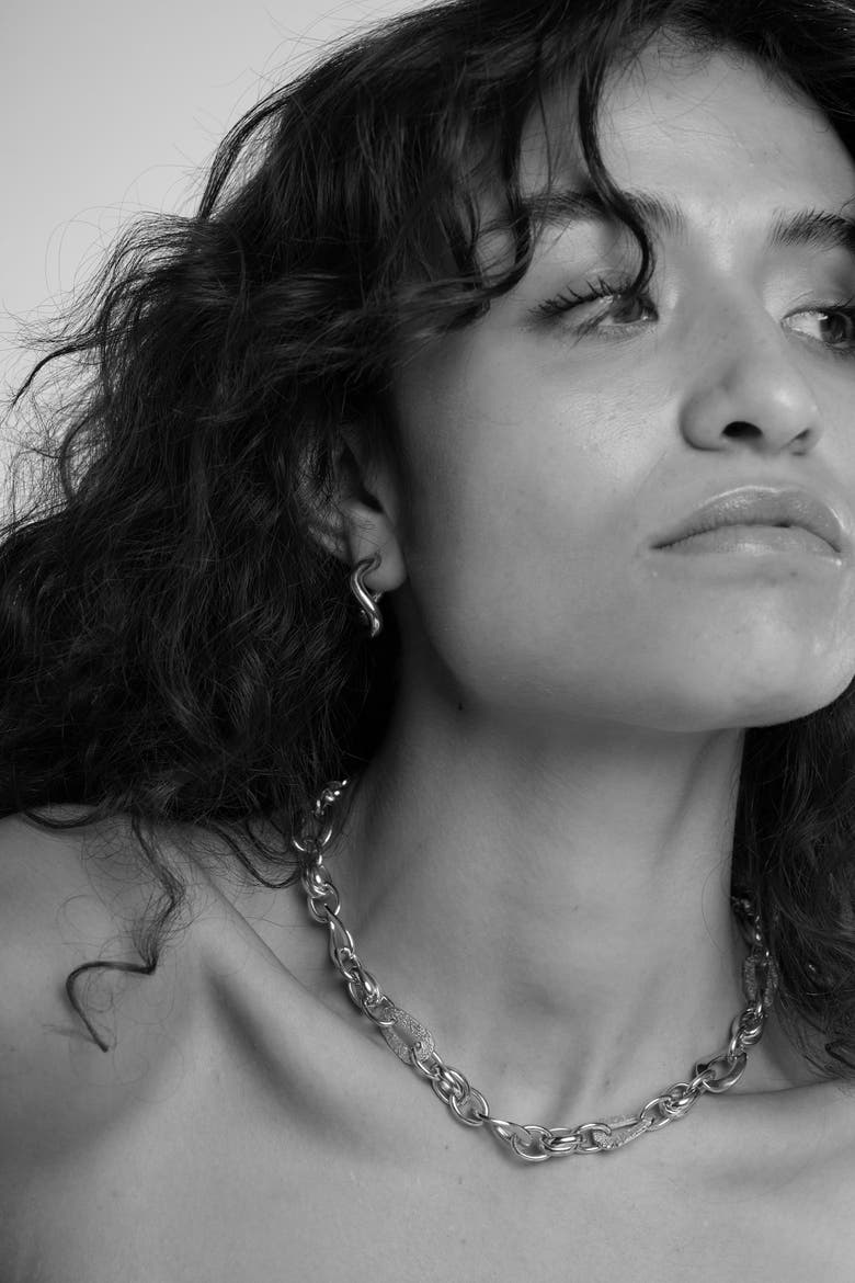 Wave Chain Necklace, Alternate, color, Silver