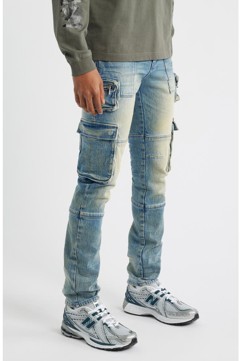 Slate Cargo Skinny Jeans, Alternate, color, MUDDY SKY