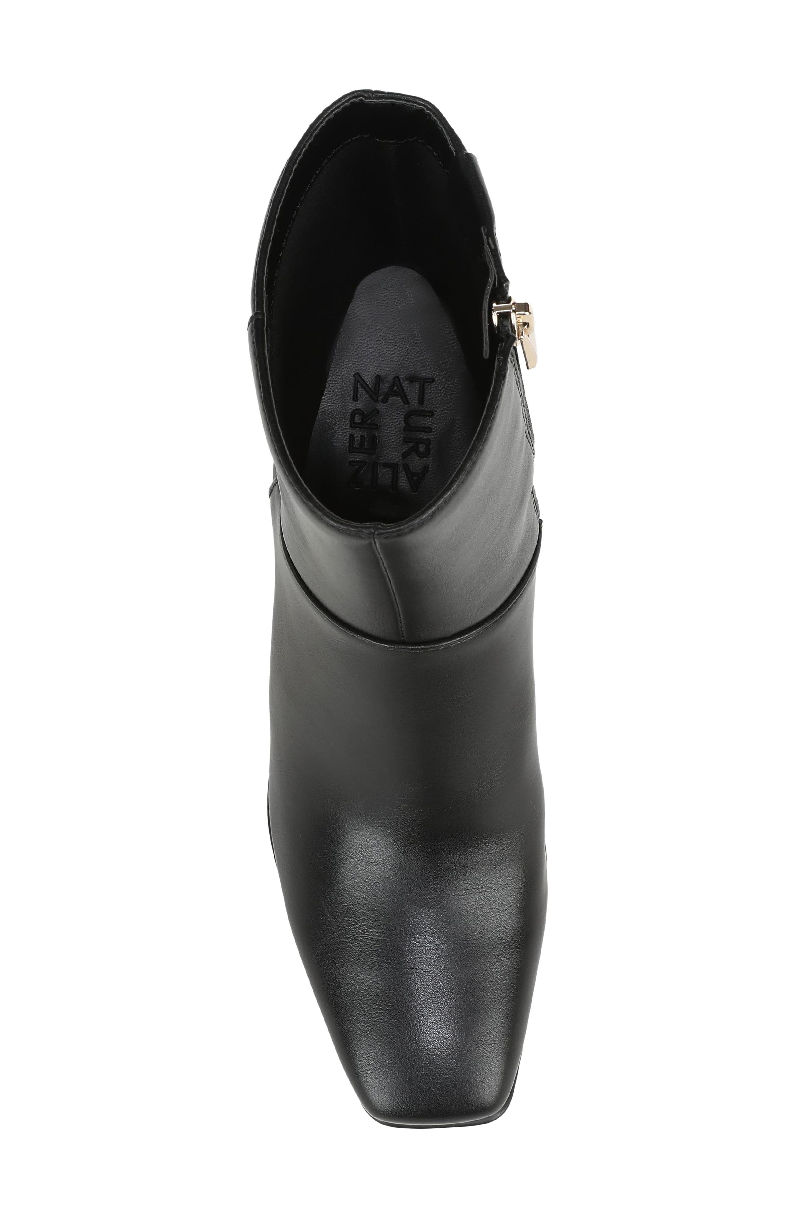 Nona Faux Leather Bootie, Alternate, color, BLACK SMOOTHSYN