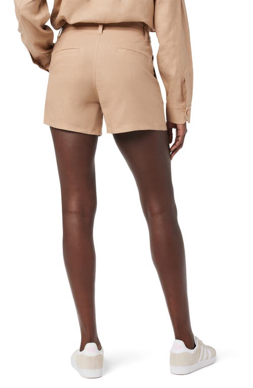 Hudson Front Yoke Pleated Shorts In Tobacco Brown