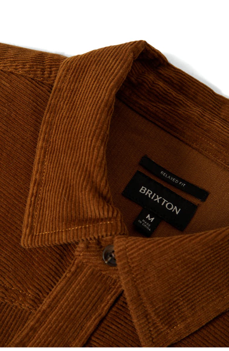 Brixton New West Relaxed Corduroy Snap-Up Overshirt, Alternate, color,