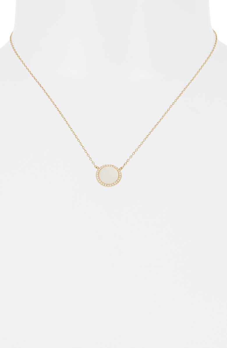 Argento Vivo Sterling Silver Mother-of-Pearl Disc Pendant Necklace, Alternate, color, Gold