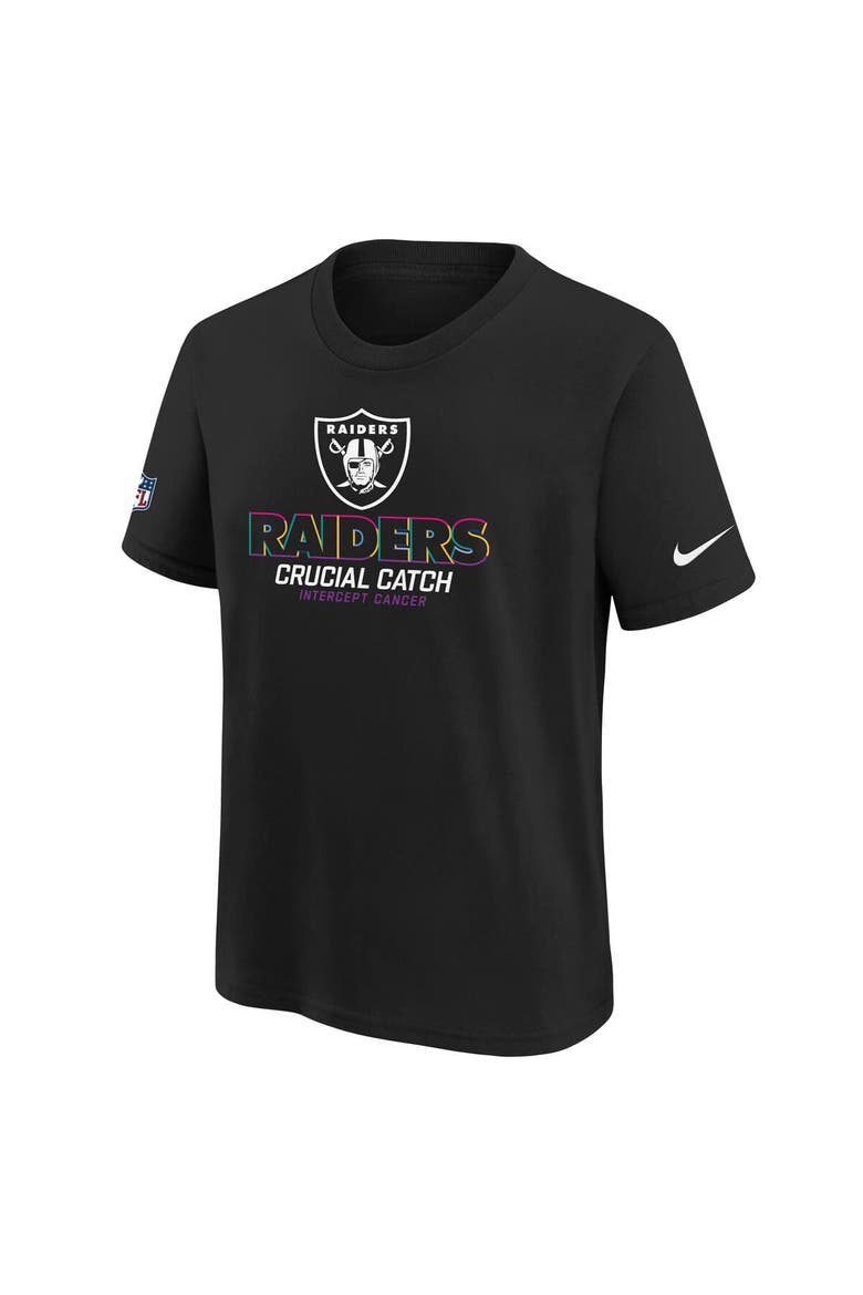 Youth Nike  Black Las Vegas Raiders 2024 NFL Crucial Catch T-Shirt, Alternate, color, Black
