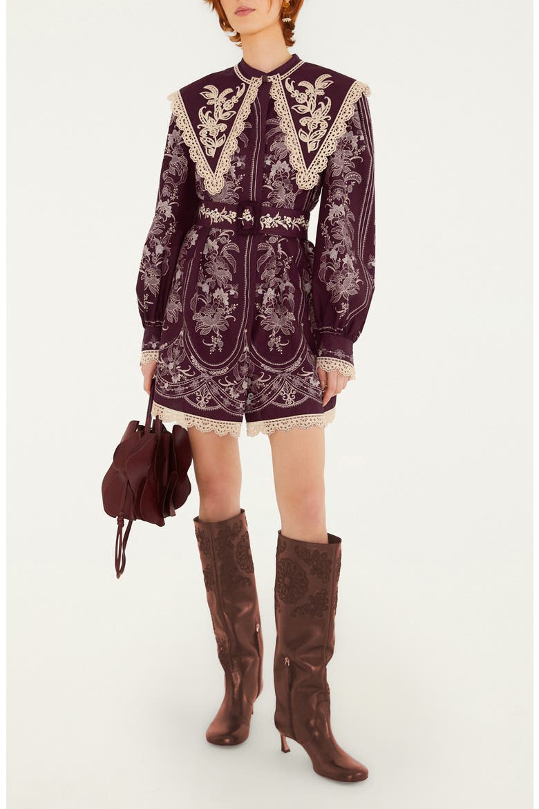 Lara Long Sleeve Minidress, Main, color, LARA BURGUNDY