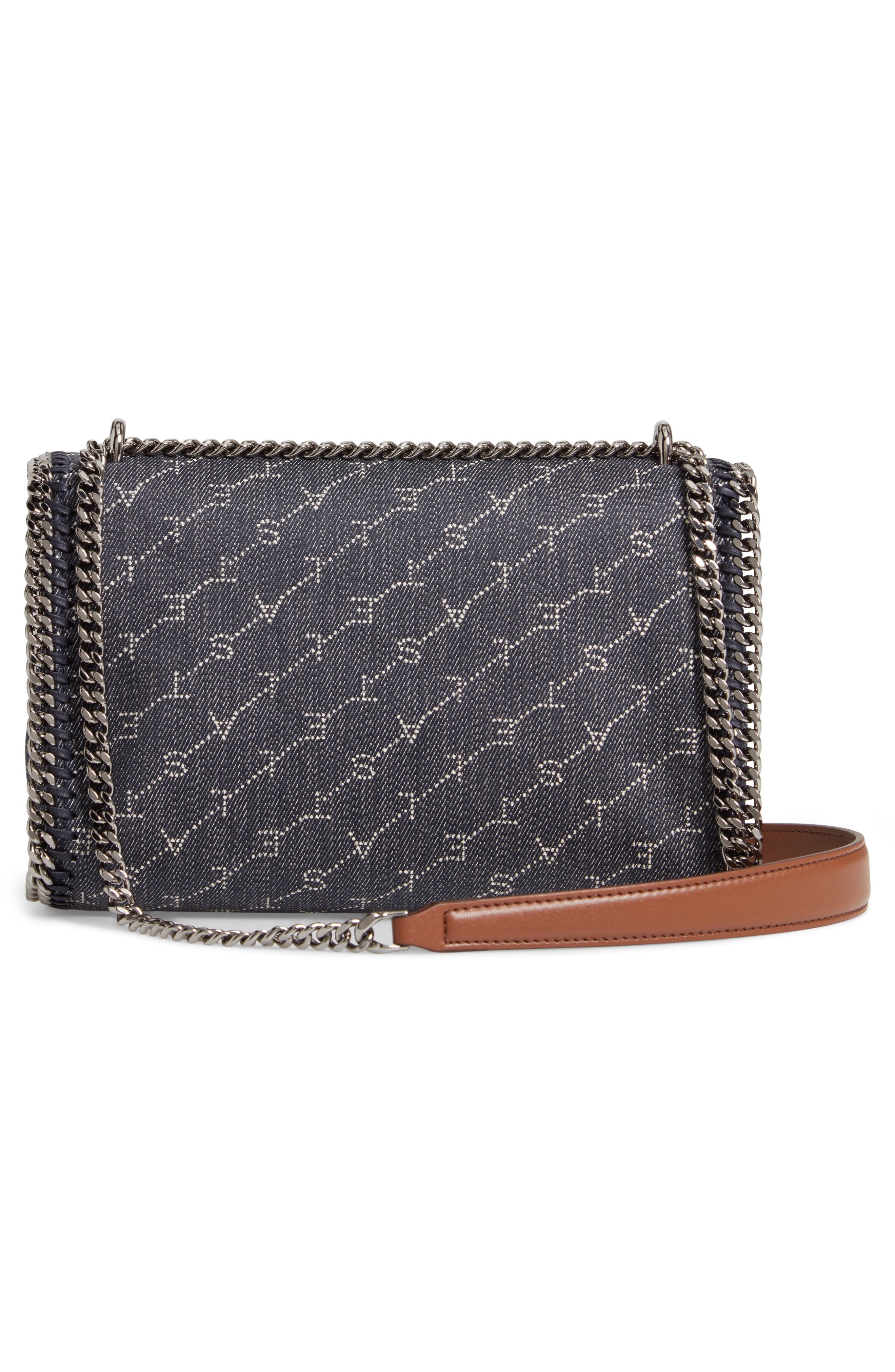 Stella McCartney Falabella Logo Denim Shoulder Bag, Alternate, color, 