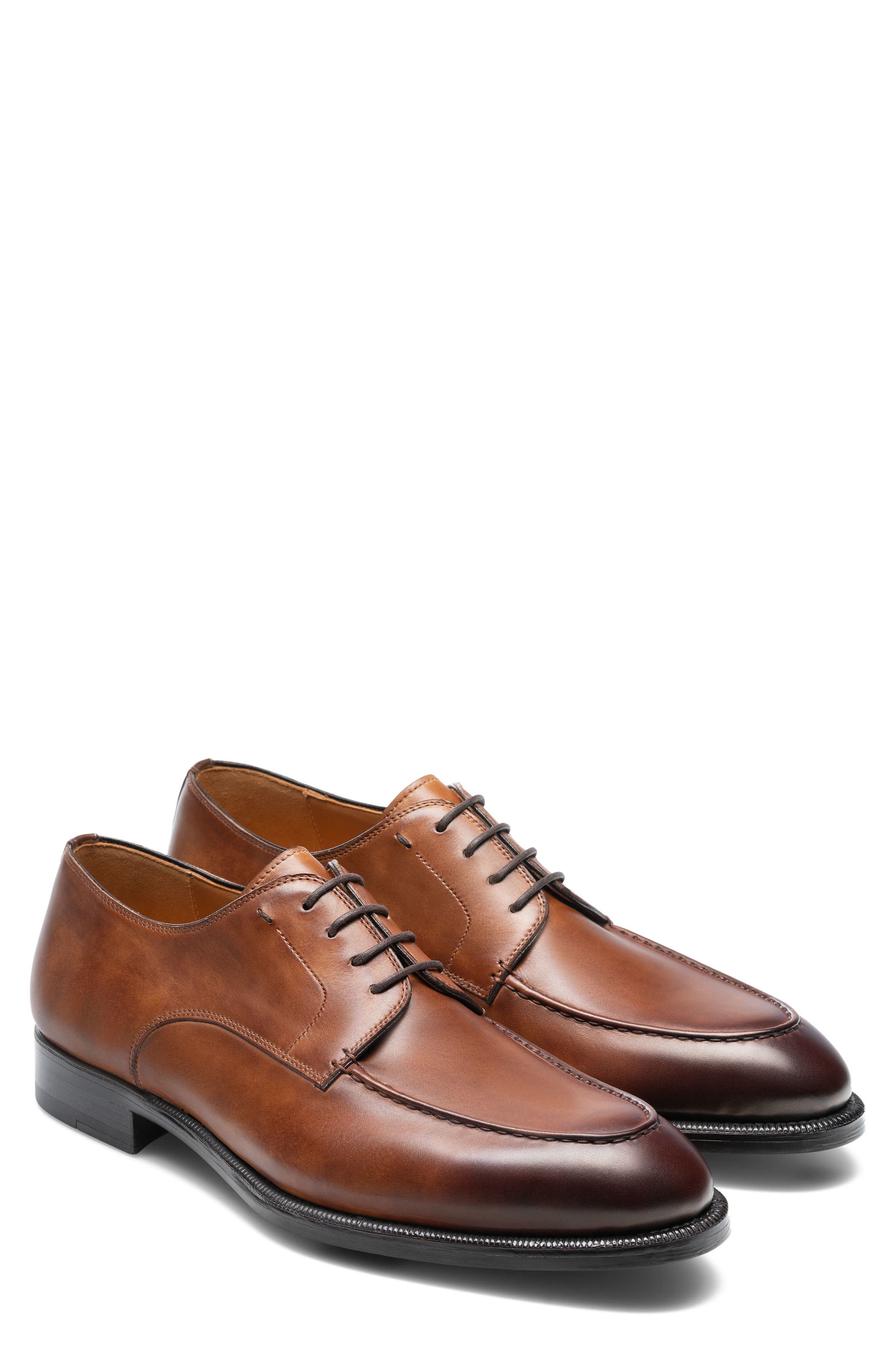 Magnanni Alva Moc Toe Derby, Main, color, Tabaco