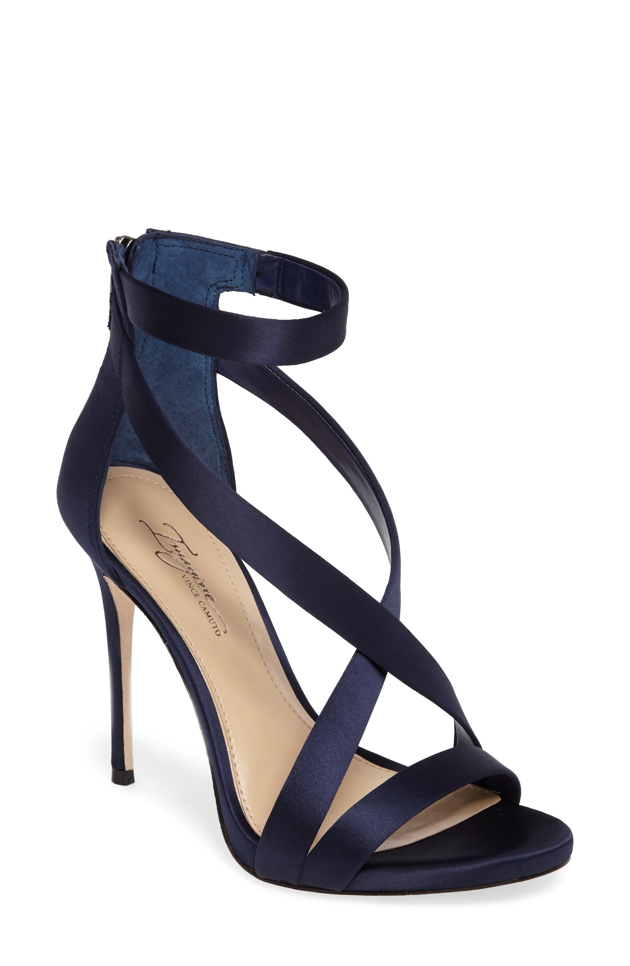 'Devin' Sandal, Main, color, INKWELL BLUE SATIN