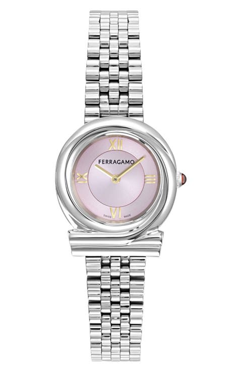 Gancini Twisted Bracelet Watch, 28mm