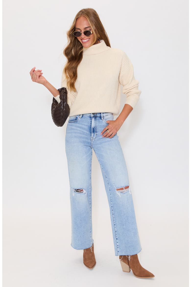 Moonlit Rib Turtleneck Sweater, Alternate, color, CREAM