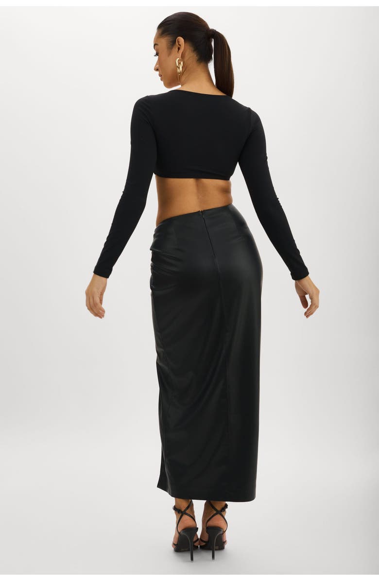 LAMARQUE EILEEN | Faux Leather Maxi Skirt, Alternate, color, Black