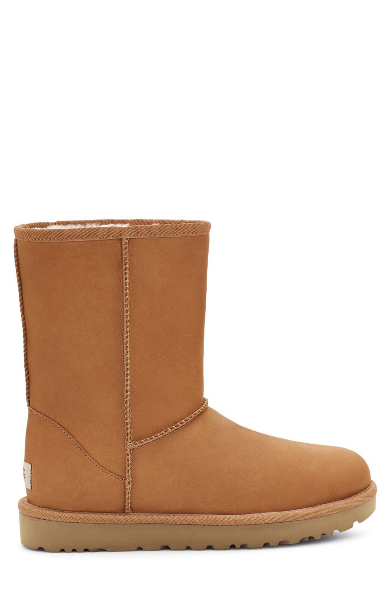 Classic Short Leather Water Resistant Boot, Alternate, color, TAN